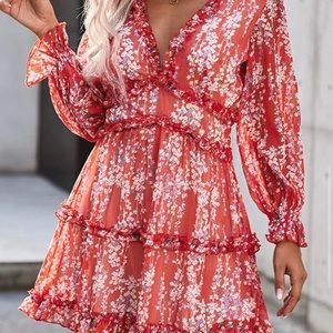 Beautiful red dress with an open back.